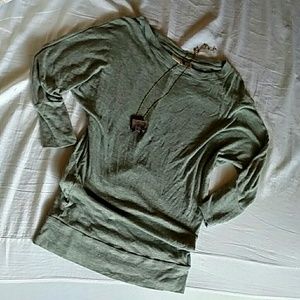 St Tropez West XS Green Dolman Blouse Shirt